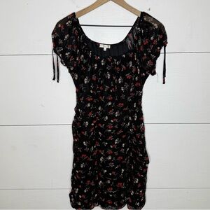 Ultra Flirt • Juniors' Printed Ruched Bodycon Dress Size Large